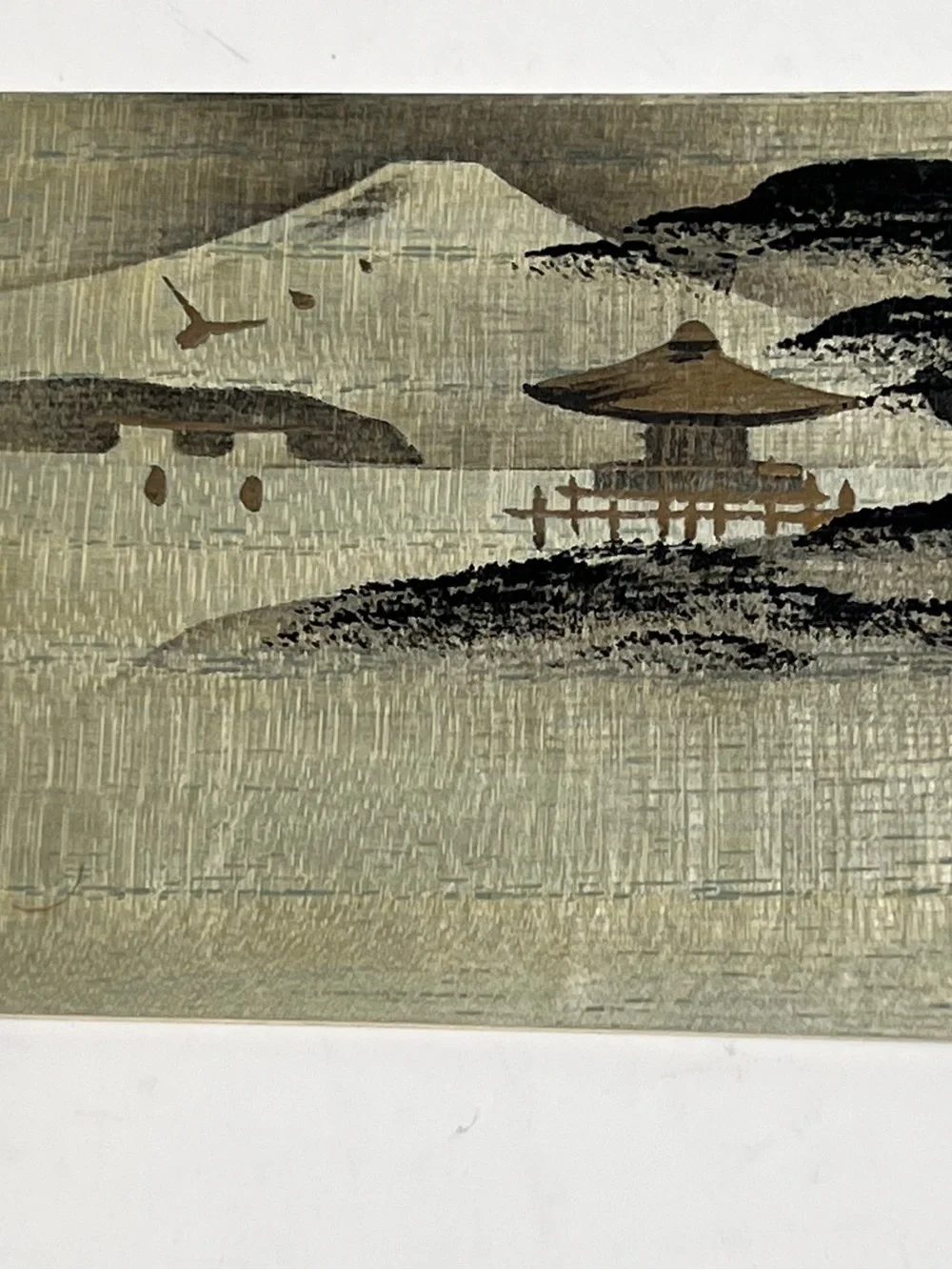 VTG Handpainted Japan Fujiyoshida Mountain Temple Pagoda Bamboo Wood Notecards